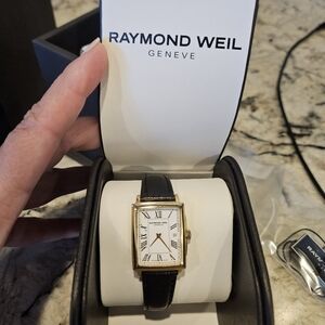 Raymond Weil Gold Case with Black Strap Watch